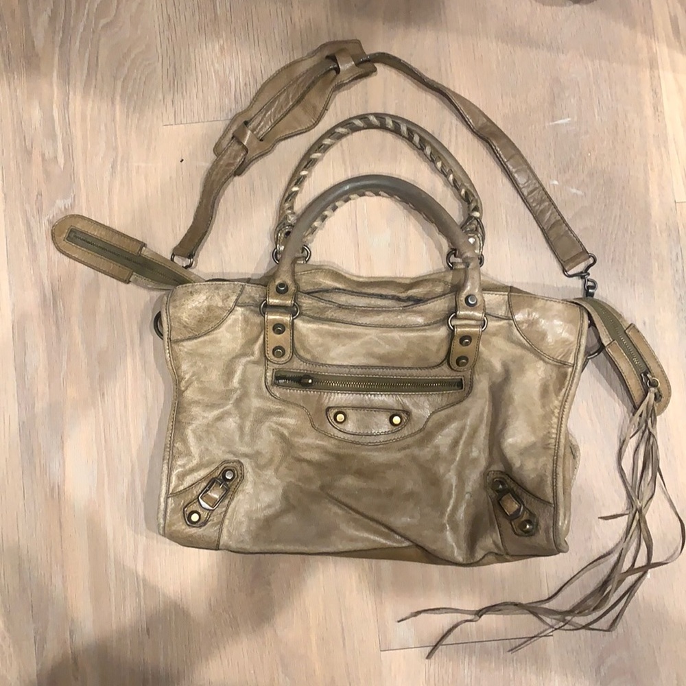 Balenciaga shoulder bag Olive leather